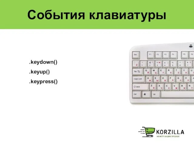 События клавиатуры .keydown() .keyup() .keypress()