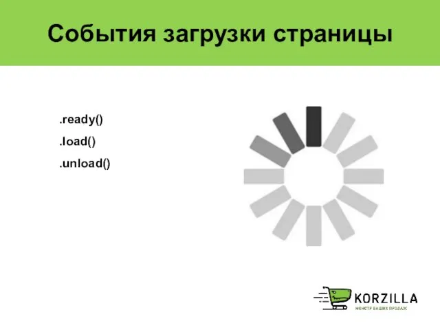 События загрузки страницы .ready() .load() .unload()