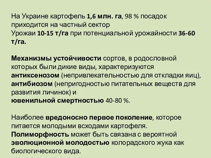 На Украине картофель 1,6 млн. га, 98 % посадок приходится