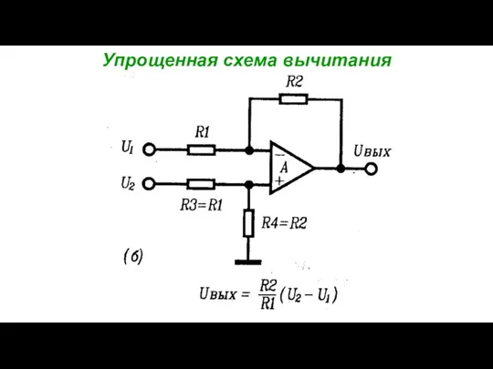 Упрощенная схема вычитания