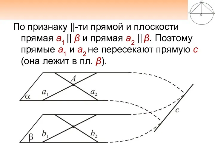 По признаку ||-ти прямой и плоскости прямая а1 || β