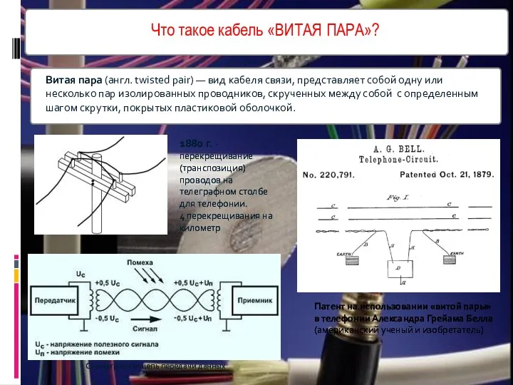 Что такое кабель «ВИТАЯ ПАРА»? 1880 г. - перекрещивание (транспозиция)