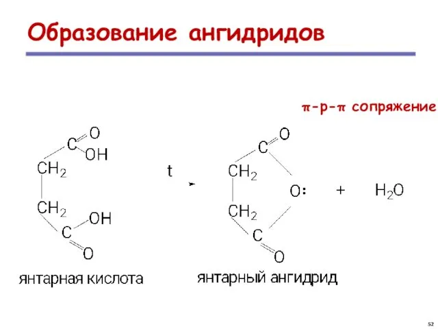 Образование ангидридов π-р-π сопряжение ..