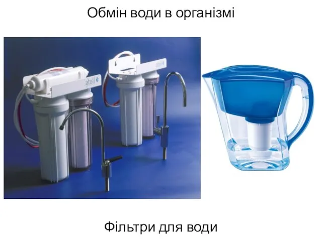 Обмін води в організмі Фільтри для води