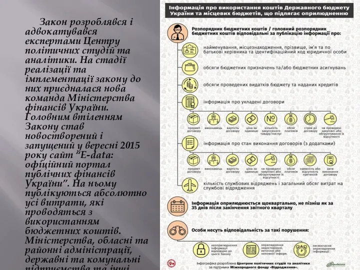 Закон розроблявся і адвокатувався експертами Центру політичних студій та аналітики.