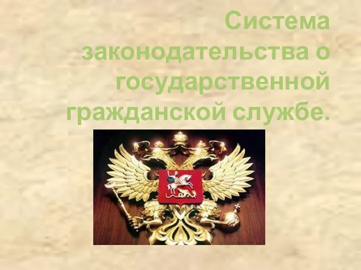 Система законодательства о государственной гражданской службе.