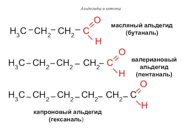 Альдегиды и кетоны O H3C CH2 CH2 C H O