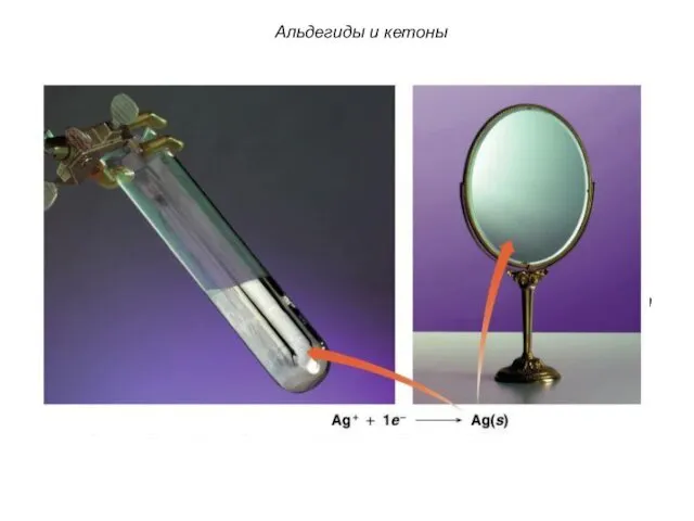 Альдегиды и кетоны ацетальдегид уксусная кислота б) Реакция «серебряного зеркала»: