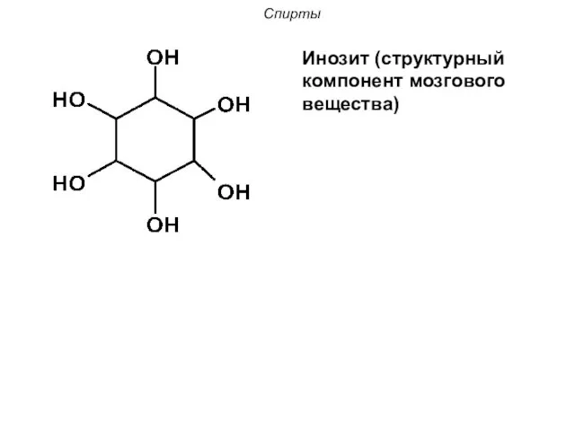 Спирты Инозит (структурный компонент мозгового вещества)