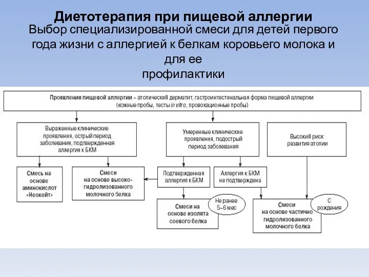 Выбор специализированной смеси для детей первого года жизни с аллергией