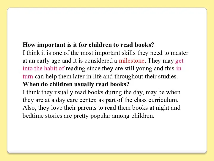How important is it for children to read books? I think it is