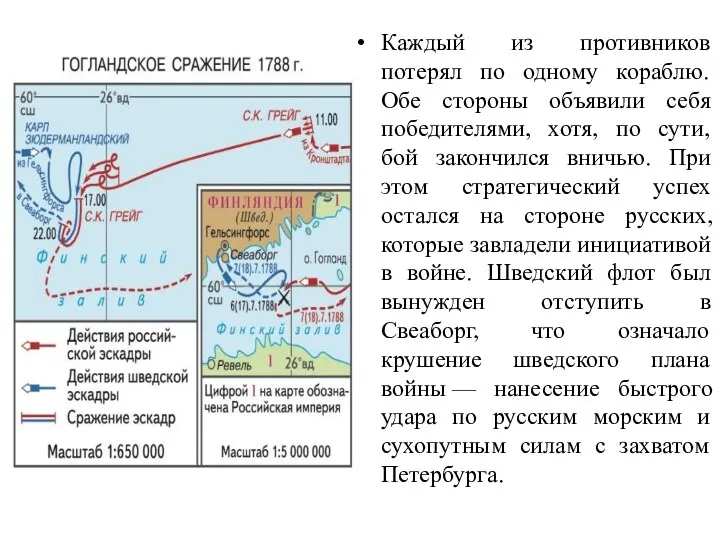 Каждый из противников потерял по одному кораблю. Обе стороны объявили