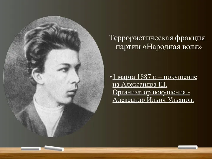 Террористическая фракция партии «Народная воля» 1 марта 1887 г. –