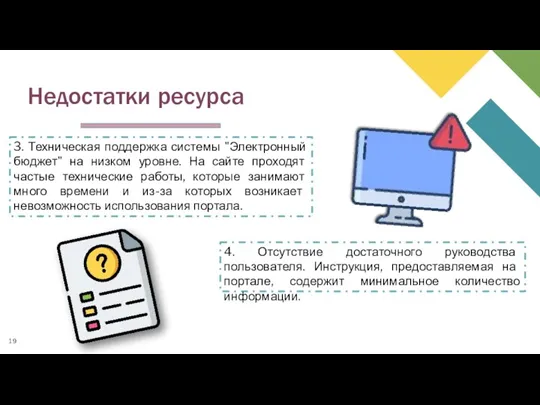 Недостатки ресурса 3. Техническая поддержка системы "Электронный бюджет" на низком