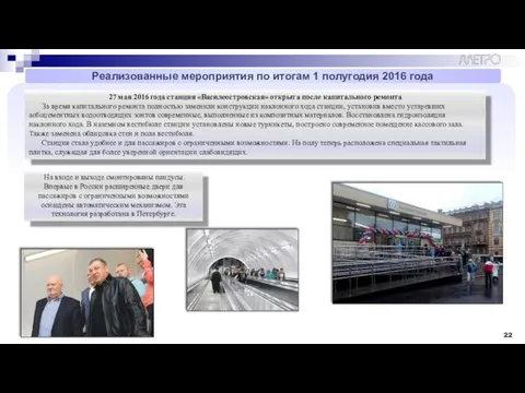 Реализованные мероприятия по итогам 1 полугодия 2016 года 27 мая