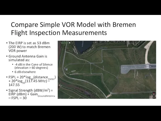 Compare Simple VOR Model with Bremen Flight Inspection Measurements The