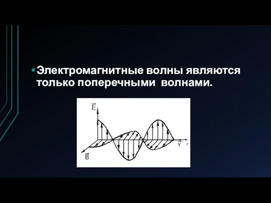 Электромагнитные волны являются только поперечными волнами.