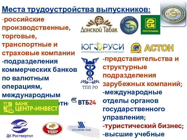 -российские производственные, торговые, транспортные и страховые компании -подразделения коммерческих банков по валютным операциям,