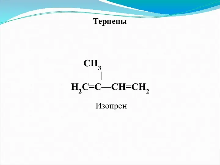 Терпены CH3 | Н2С=С—СН=СН2 Изопрен