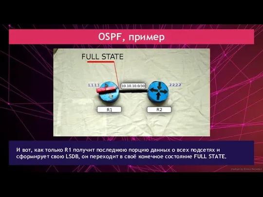 created by Dimon Domofon OSPF, пример И вот, как только R1 получит последнюю