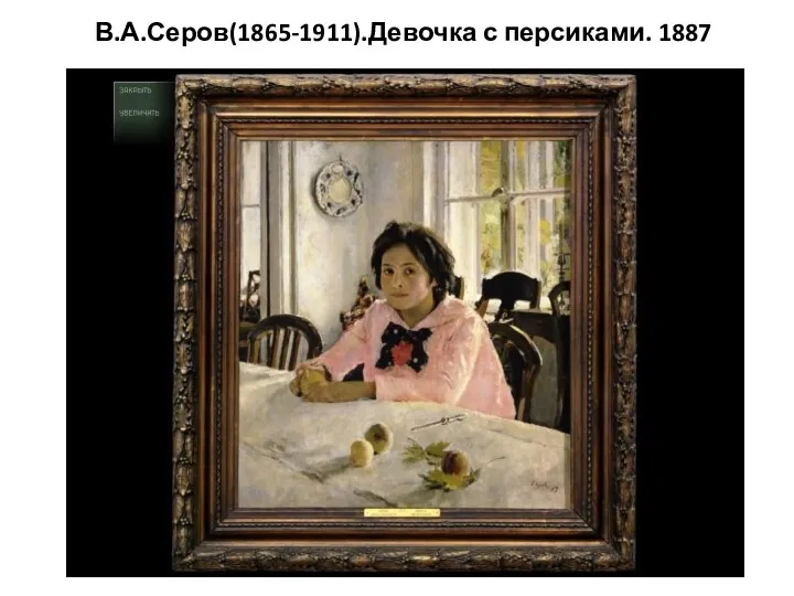 В.А.Серов(1865-1911).Девочка с персиками. 1887