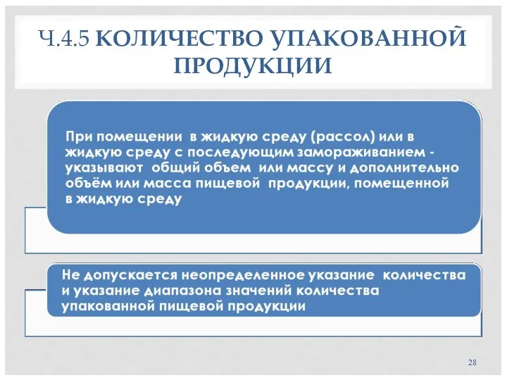 Ч.4.5 КОЛИЧЕСТВО УПАКОВАННОЙ ПРОДУКЦИИ