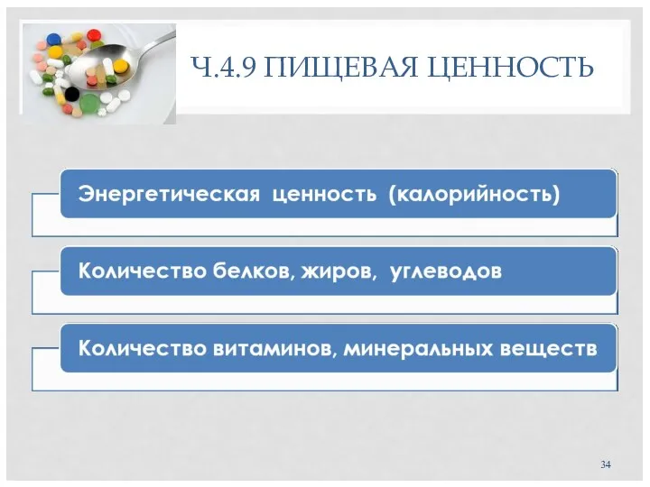 Ч.4.9 ПИЩЕВАЯ ЦЕННОСТЬ