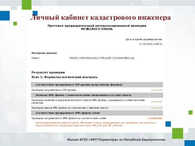 Личный кабинет кадастрового инженера