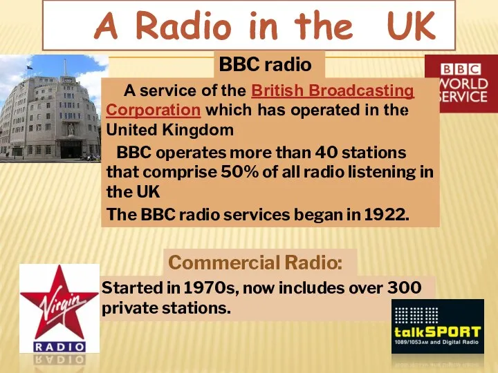 A Radio in the UK BBC radio Commercial Radio: A