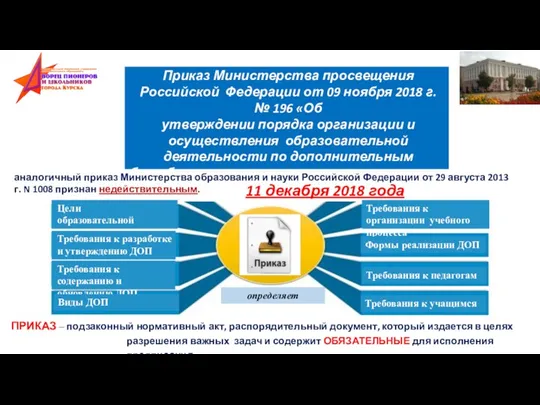 Приказ Министерства просвещения Российской Федерации от 09 ноября 2018 г.