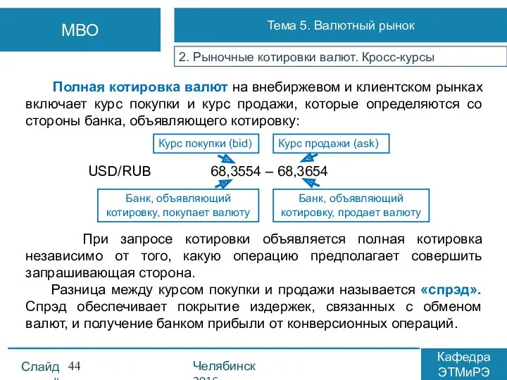 Полная котировка валют на внебиржевом и клиентском рынках включает курс