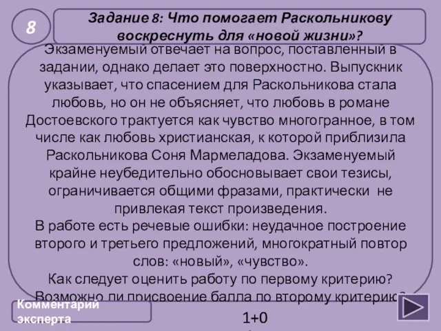 Второй вариант ответа Раскольников воскресает для новой жизни, потому что