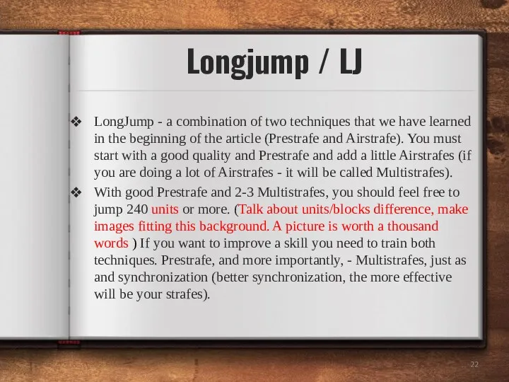 LongJump - a combination of two techniques that we have