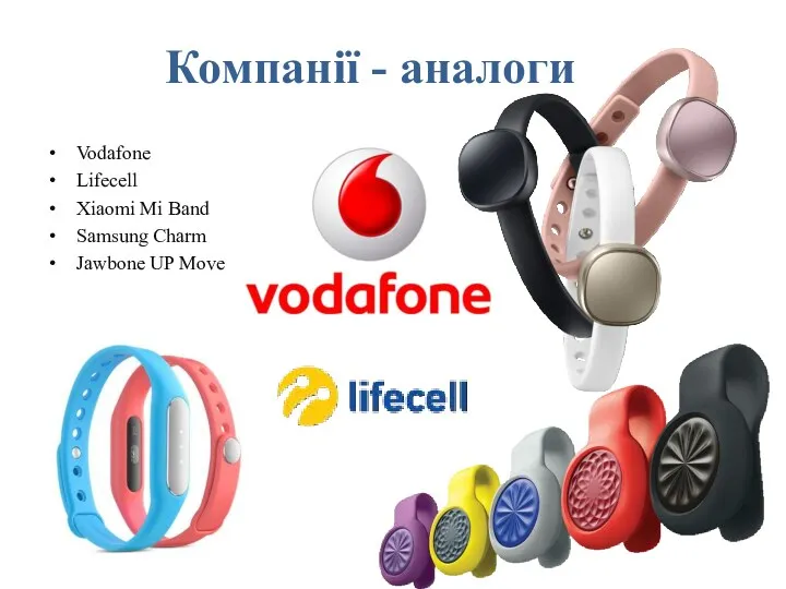 Компанії - аналоги Vodafone Lifecell Xiaomi Mi Band Samsung Charm Jawbone UP Move