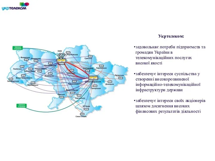 Укртелеком: задовольняє потреби підприємств та громадян України в телекомунікаційних послугах