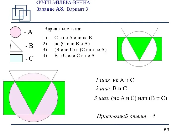 КРУГИ ЭЙЛЕРА-ВЕННА Задание А8. Вариант 3 - A - B