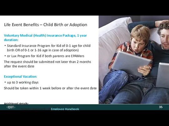 Life Event Benefits – Child Birth or Adoption Voluntary Medical (Health) Insurance Package,