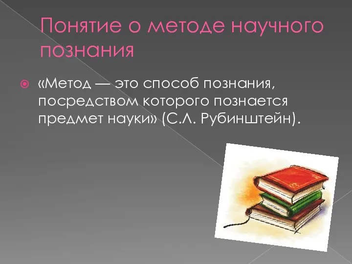 Понятие о методе научного познания «Метод — это способ познания,