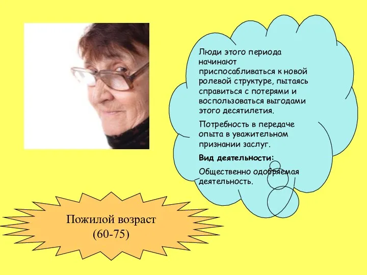 Люди этого периода начинают приспосабливаться к новой ролевой структуре, пытаясь