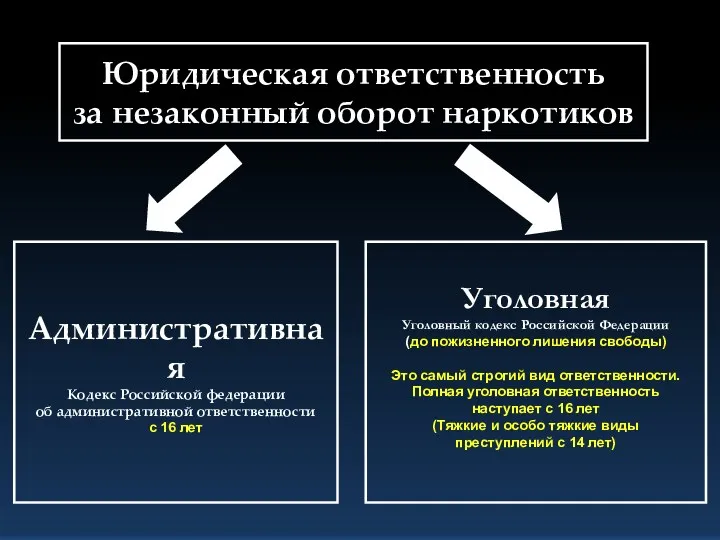Юридическая ответственность за незаконный оборот наркотиков Административная Кодекс Российской федерации