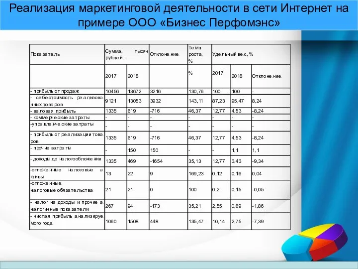 Реализация маркетинговой деятельности в сети Интернет на примере ООО «Бизнес Перфомэнс»