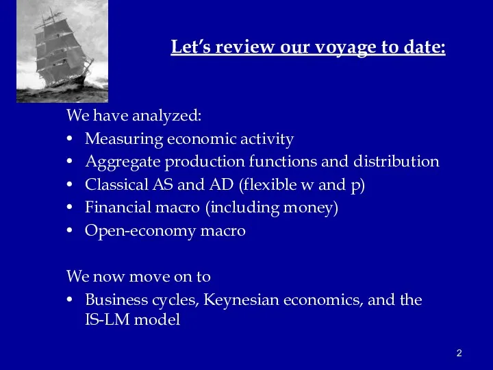 Let’s review our voyage to date: We have analyzed: Measuring