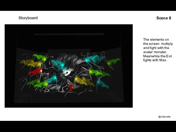 Storyboard The elements on the screen multiply and fight with