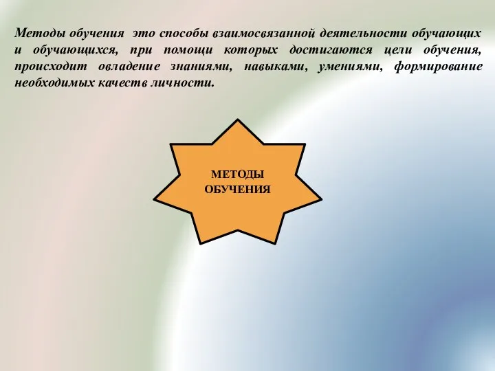 Методы обучения это способы взаимосвязанной деятельности обучающих и обучающихся, при