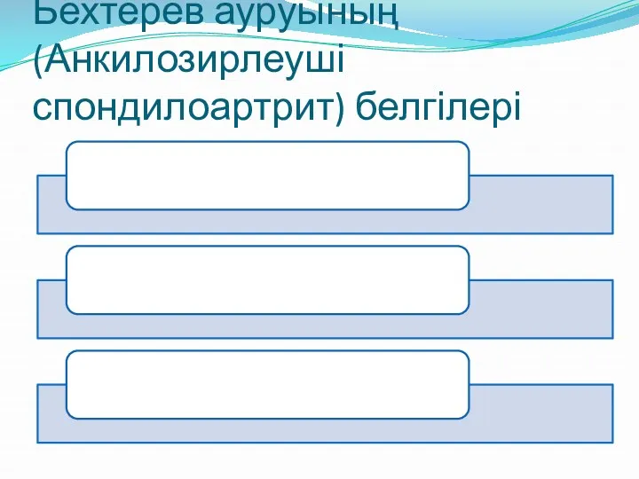 Бехтерев ауруының (Анкилозирлеуші спондилоартрит) белгілері