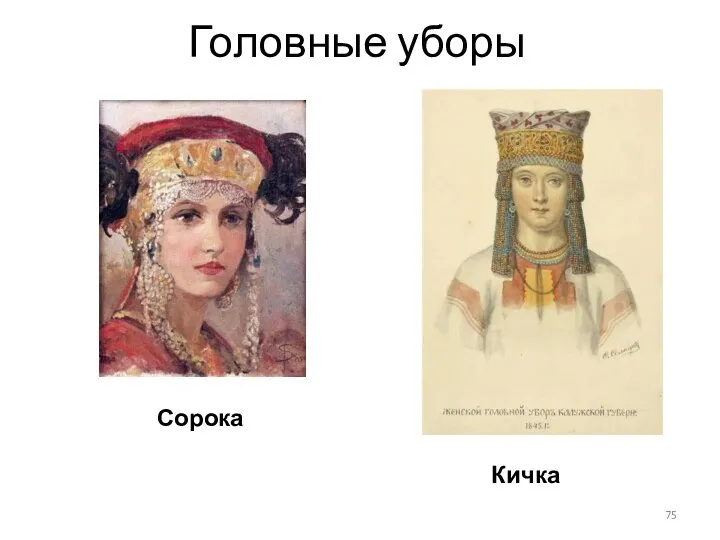 Головные уборы Кичка Сорока