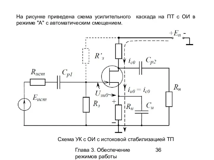 Глава 3. Обеспечение режимов работы усилительных каскадов На рисунке приведена