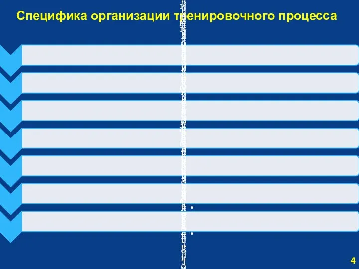 Специфика организации тренировочного процесса 4