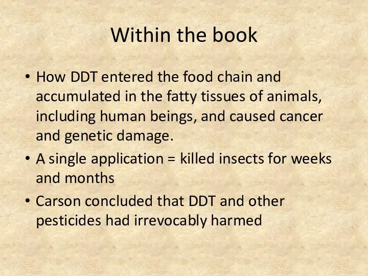 Within the book How DDT entered the food chain and