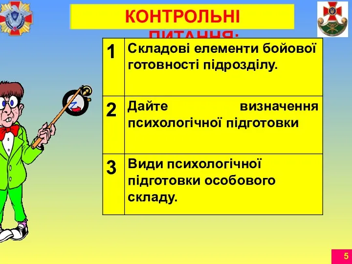 КОНТРОЛЬНІ ПИТАННЯ: